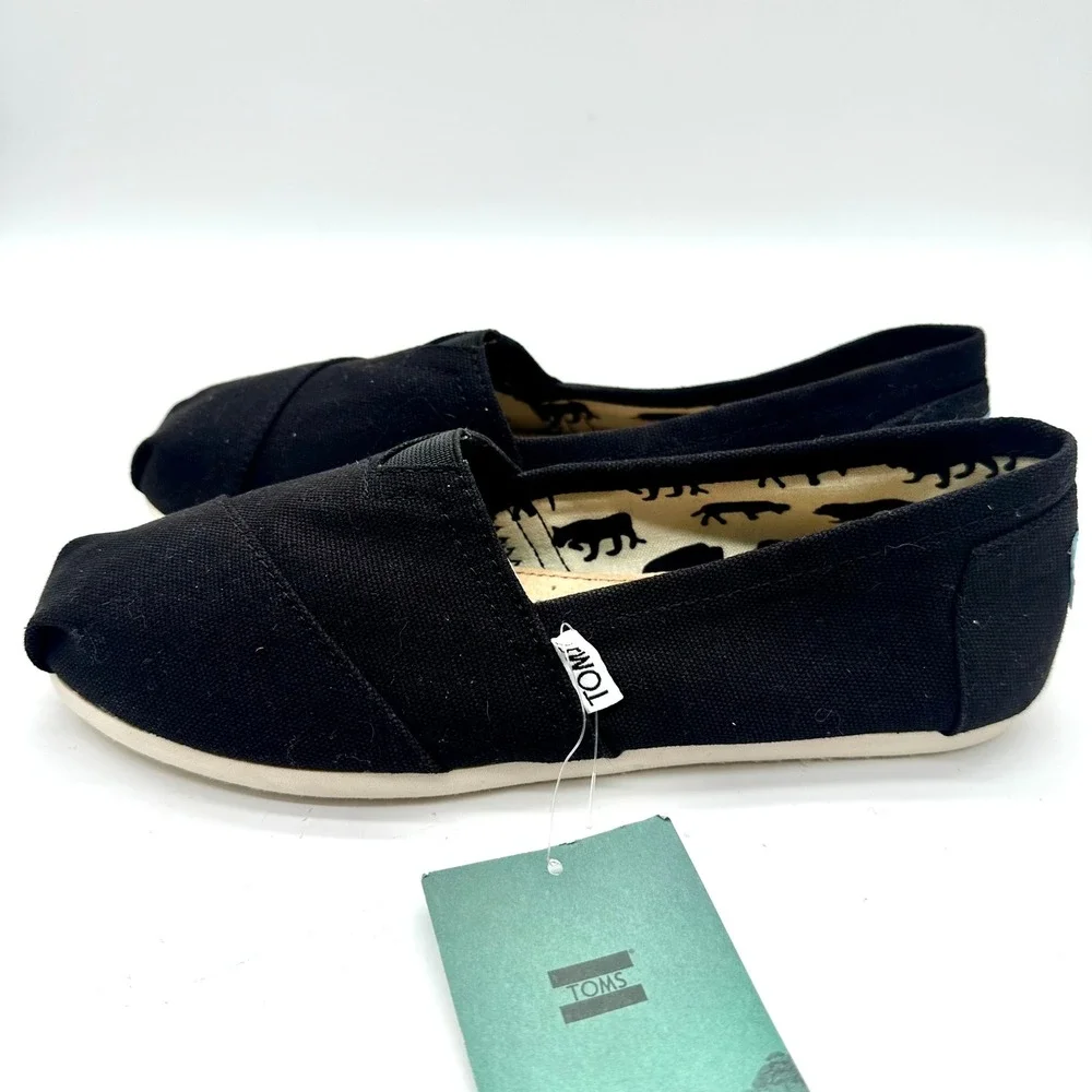 NWT TOMS Classic Alpargata Black Canvas Womens Slip On Shoes 8 - Picture 5 of 9